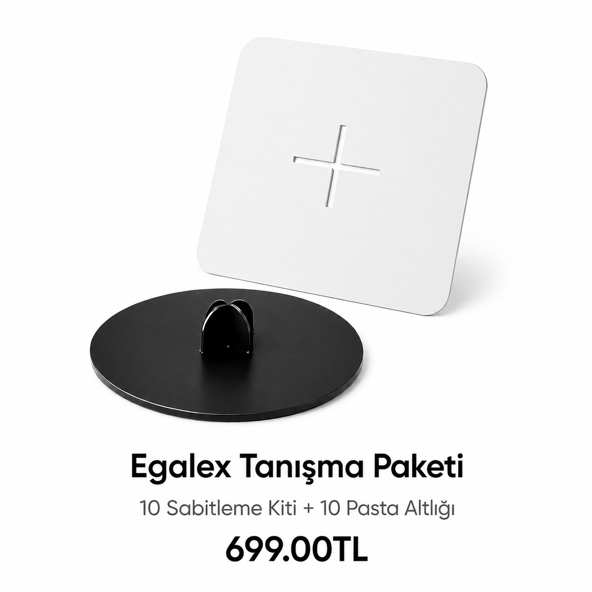 Egalex Tanışma Paketi - pasta sabitleme kitleri ve delikli pasta altlıkları